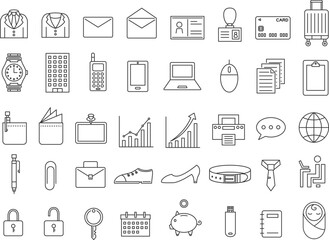 ビジネス線画アイコンセット