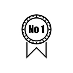 No 1 Champion or Winner. Number one for 1st place icon isolated white background