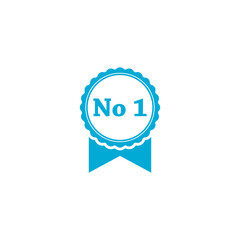 No 1 Champion or Winner. Number one for 1st place icon isolated white background