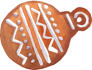 Christmas watercolor gingerbread and cookies