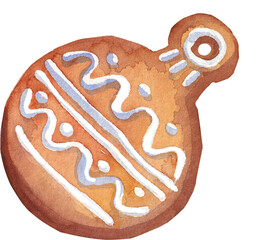Christmas watercolor gingerbread and cookies