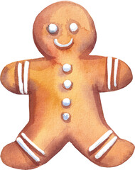 Christmas watercolor gingerbread and cookies