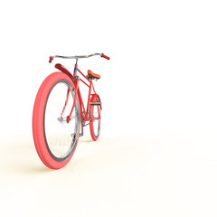Fototapeta na wymiar Bicycle concept poster design, retro bike 3D render, isolated on transparent background with place for text. sports hipster ride summer event concept 