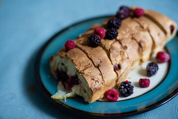 cake with berries