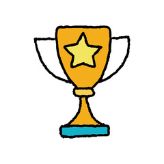 Cup trophy hand-drawn icon vector graphic illustration