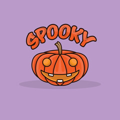 spooky Pumpkin Cartoon Hellowen