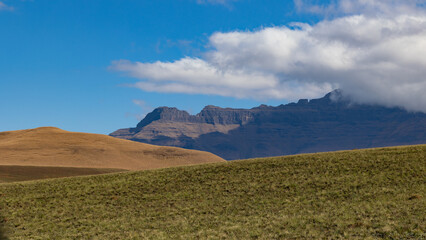 The scenic landscape of the Drakensberg mountains