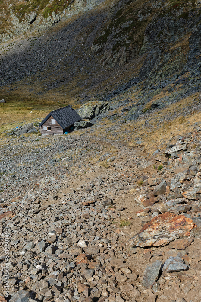 Wall mural A small cabin of shepherd in Belledonne moutain range