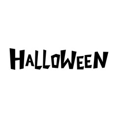 Halloween text banner. Halloween text design on white background.