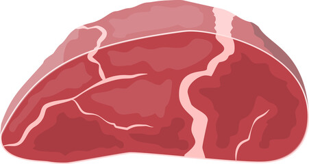 Slice of steak, fresh meat. Uncooked pork chop.