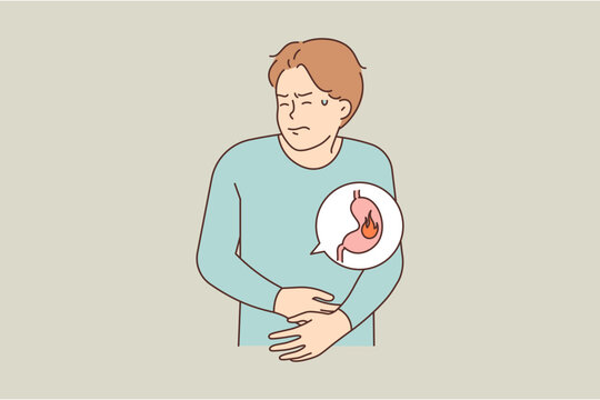 man with stomach pain, speech bubble clip art preview