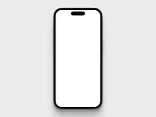 Mockup of the expensive modern frameless phone with face identification, white background with black phone and white display, 3-d render.	