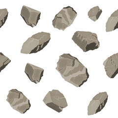 Set of rock stone pattern