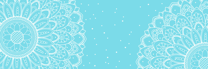 Winter mandala banner with copy space