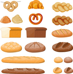 Big bread icons set.