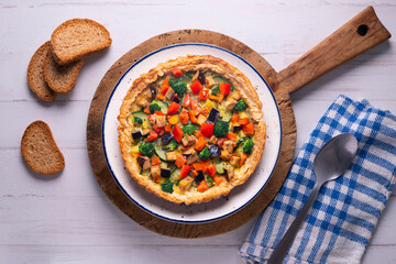 Puff pastry pie with vegetables. vegan recipe.