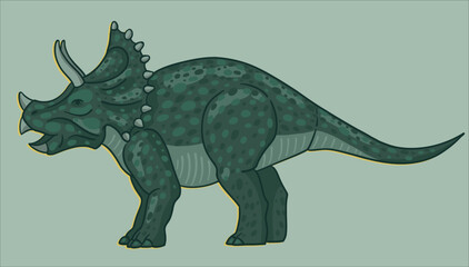 triceratops Stegosaurus Pteranodon Spinosaurus Dinosaur. Illustration in vintage retro style linocut. Print. Vector.