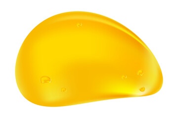 Amber stone isolated on white background. Tree resin drop. Precious mineral stone or nugget. Raw materials for jewelry. Bright gemstone. Piece of yellow opaque natural amber. Stock vector illustration © kajani