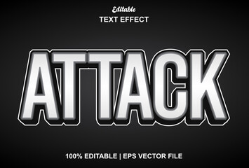 attack text effect with 3d style and editable