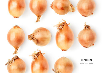 Onion bulbs creative layout.