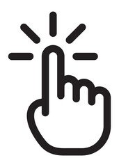 Hand cursor. Click here symbol. Touch icon