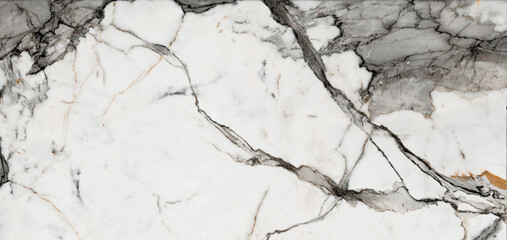 White polished finish italian statuario marble slab with thin streaks, white satvario calacatta panoramic marbling for flooring, wall cladding, ceramic tile, wallpaper, banner, website and print ads.