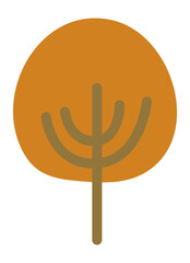 Orange leaf icon. Hand drawn autumn foliage element