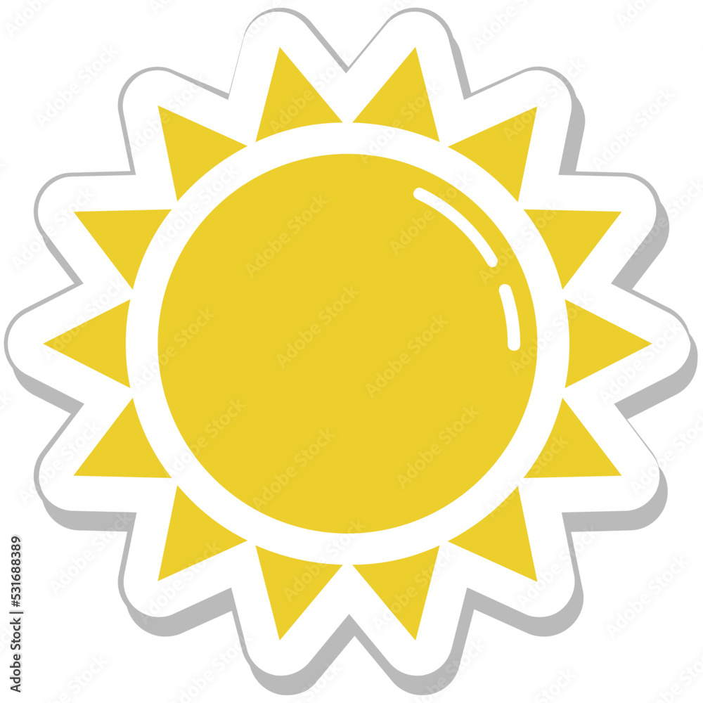 Wall mural sun colored vector icon