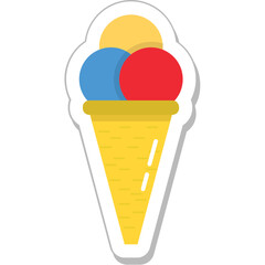 Ice Cream Colored Vector Icon