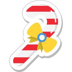 Candy Cane Colored Vector Icon
