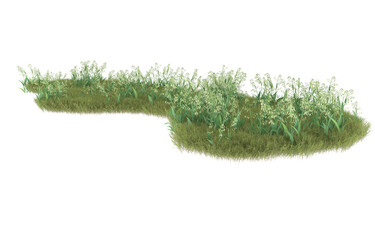 Grass on transparent background. 3d rendering - illustration