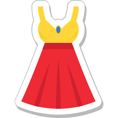 Woman Dress Colored Vector Icon