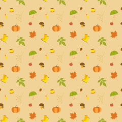 Seamless pattern with autumn leaves, background