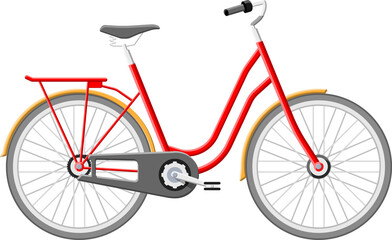 Old city bicycle. Vintage red bike