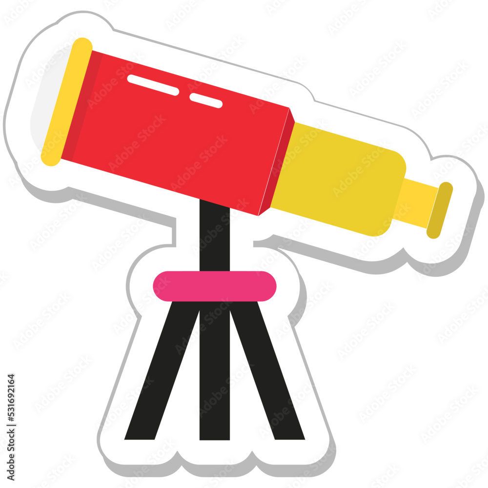 Wall mural telescope colored vector icon