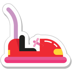 Bumper Car Colored Vector Icon