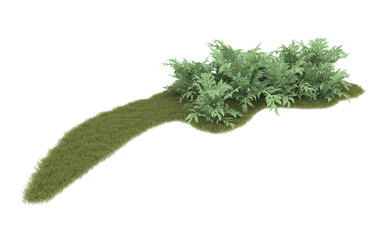 Grass on transparent background. 3d rendering - illustration