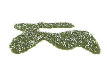 Grass on transparent background. 3d rendering - illustration