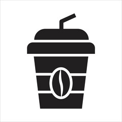 coffee paper cup icon minimalist design art