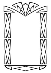 Frame with Art Deco ornament. Abstract element in vintage retro style.