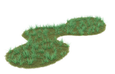 Fototapeta premium Grass on transparent background. 3d rendering - illustration