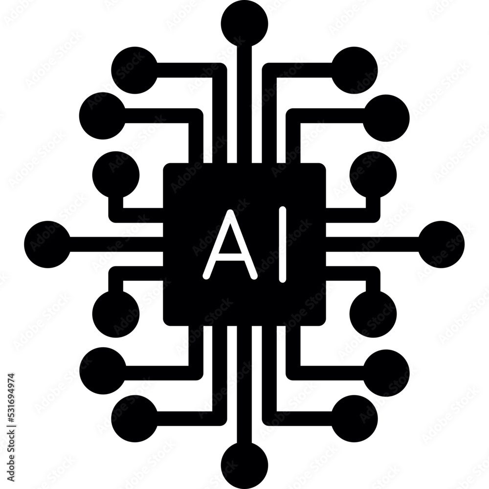 Wall mural artificial intelligence icon