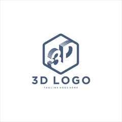 Letter Alphabet 3D Logo Design Vector Image