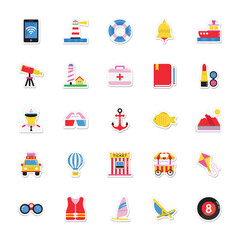 Summer and Holidays Vector Icons 
