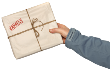 Mail express delivery hand isolated