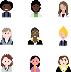 Set of vector womens