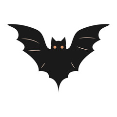 Black bat silhouette on a white background