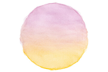 Yellow and Pink Watercolor by hand drawn on paper illustration