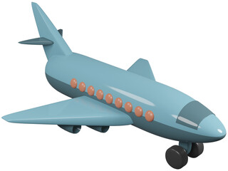 3D model of an airplane children's toy on transparent background