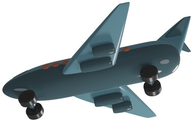 3D model of an airplane children's toy on transparent background